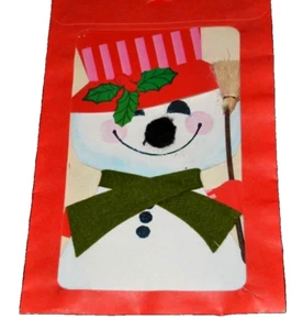 ¡Mini decoraciones navideñas súper lindas! Snowman NUEVO 9 1/16" Alto Vintage Sello - Imagen 1 de 2