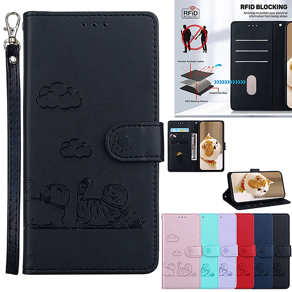 Leather Cat Wallet Phone Case For Honor X60i X7A X9C X6B X9A X5 10i X8 X7 X9 X9B - Image 1 of 4