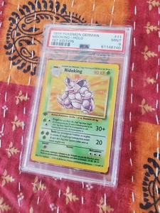 Base Set 1st edition Nidoking PSA 9 GERMAN Pokemon card  - Picture 1 of 2