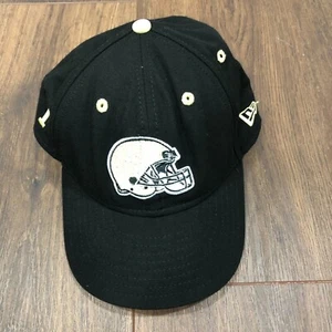 New Era Snap Back Black Gold Football Helmet P Embroider Snapback Medium Large - Picture 1 of 10