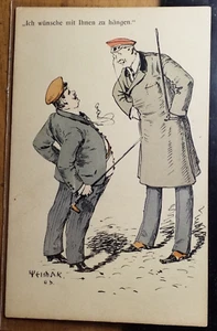 Karikatur - Student fragt Mensur an - Ich wünsche ... hängen / Karte Studentika - Picture 1 of 1