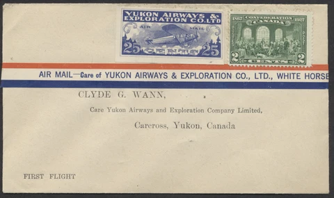 1928 April 13 Yukon Airways Flight White Horse to Carcross #CL42 Semi-Official Cover