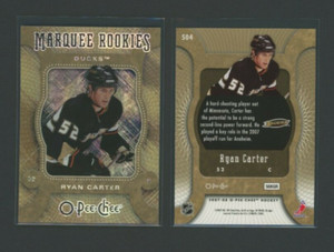 2007-08 O-Pee-Chee Marquee Rookies Silver Ryan Carter #504 Rookie RC NM-MT