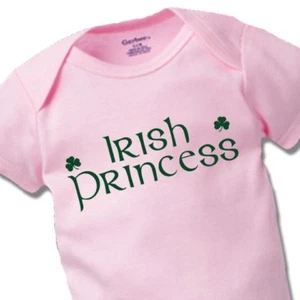 Irish Princess Onesies Baby Gift Funny Cute Boy Girl Clothes Ireland Shamrock - Picture 1 of 4