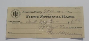 3 SCHECKS JELLICO TN 1. NATIONALBANK 1922 EMIL WÄRMUNG ZU TRAMMELL SMITH, 5 GRO - Bild 1 von 9