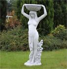 🔶Steinfigur Maya Frau Gartenfigur Schale Steinkunst Skulptur Figur BLACKFORM