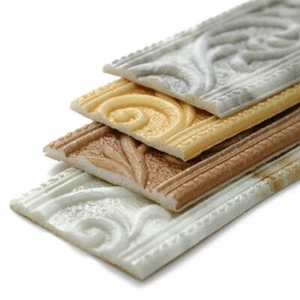 230*6CM Self Adhesive Wall Skirting Border 3D Floral Pattern Wallpaper Home Gold - Picture 1 of 21