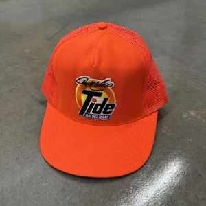 Vintage Darrell Waltrip Tide Racing Team Mesh Trucker Hat Snapback Orange - Picture 1 of 4