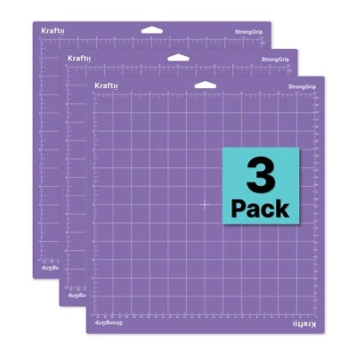 KRAFTII 3 Pcs Cricut Strong Grip Adhesive Cutting Mats 12x12 For Explore Air Maker 2/3