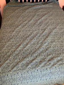 Antik viktorianisch gewebt Paisley Klavier Schal Wandteppich Wolle 110" x 74" Fransen - Bild 1 von 11