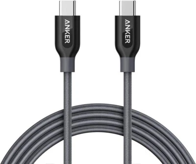 Anker Powerline+ USB C to USB C Cable, 60W USB 2.0 Cable (6ft), for USB Type-C D - Image 1 of 4