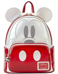 Loungefly Disney 100 Mickey Mouse Platinum Mini Backpack NEW With Tags - Picture 1 of 6