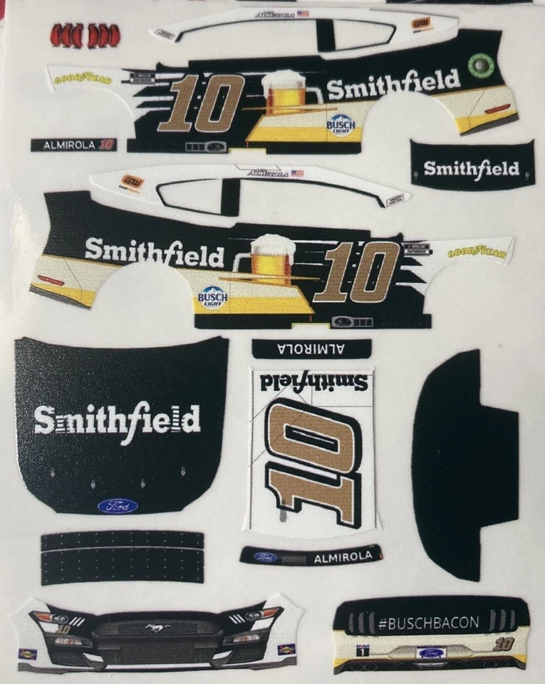 Custom 2022 Aric Almirola #10 Beer 1/64 Scale NASCAR Peel & Stick Decals - Image 1 of 1