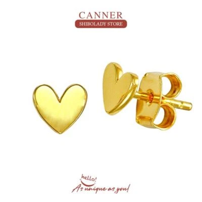 Love Star Moon Stud Earrings-Mini Cute Hollow Bee Zircon Sterling Silver Earring - Image 1 of 4