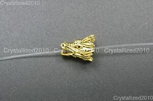 Solid Metal Dragon Lion Leopard Bracelet Necklace Connector Charm Beads Silver