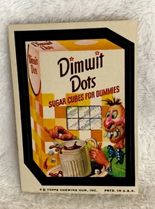VTG Topps 1974 Wacky Packages Dimwit Dots Sugar Cubes For Dummies Sticker * READ - Picture 1 of 6