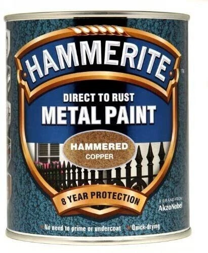 Hammerite Hammered Direct To Rust Metal Paint Quick Drying Copper 750ml