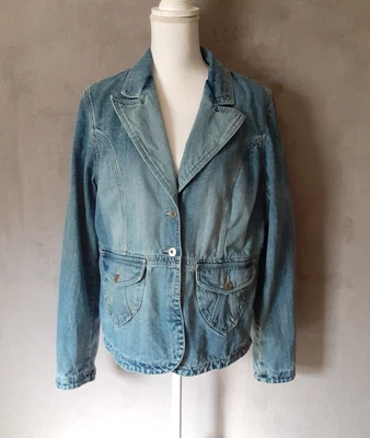 Chaqueta vaquera vintage Y2K para mujer Mossimo Mossisssue ajustada XXL Blazer desgastado Foto 1 de 4