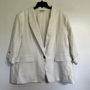 Women’s Ophelia Roe Single Button Cream Colored Blazer Size 3XL - Picture 1 of 8