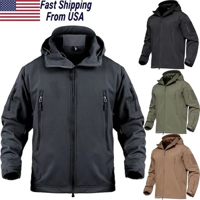 Chaqueta de invierno para hombre a prueba de viento abrigos cálidos de invierno al aire libre esquí nieve chaquetas con capucha Foto 1 de 4