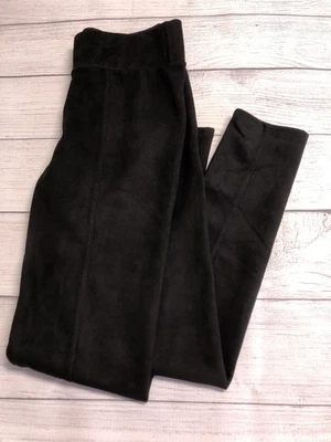 Francesca's Pants Womens XS Black Suede Faux Leather High Waist Stretch Leggings - Image 1 of 4