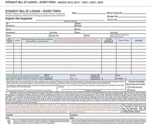 3-Part White Bill of Lading Short Form, 250 Count, 8.5" x 7.5 - Picture 1 of 12