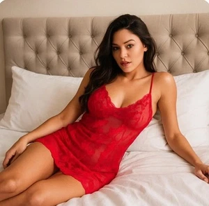 Victoria's Secret Spitzen-Negligee-Slip Red Label durchsichtig Netz Blumenmuster Y2K Short - Bild 1 von 13