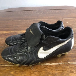 Nike Tiempo Premier FG Herren Fußballschuhe - SCHWARZ/WEISS/GOLD 2010 Größe 11 UK - Bild 1 von 24