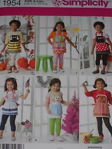 Childs Costume Aprons Bee Lady Bug Clown Gingerbread S 1954 Sewing Pattern * - Picture 1 of 2