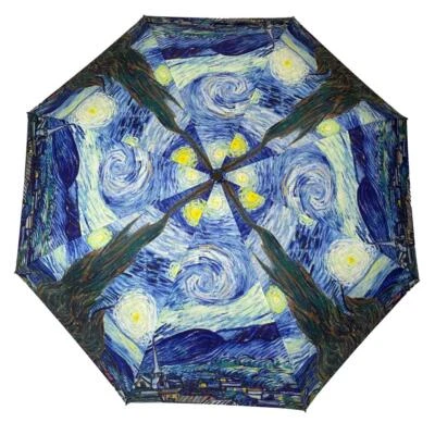 StormKing Automatic Open Close Umbrella Art Collection Van Gogh Starry Night