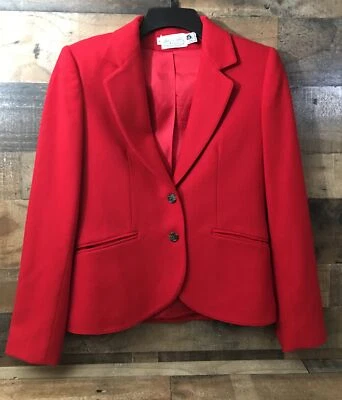 Blazer de lana The Villager para mujer 8 rojo años 70 rojo chaqueta forrada vacaciones carrera de colección Foto 1 de 4