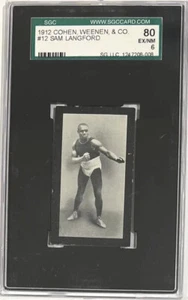 1912 (SAM LANGFORD) *HOF* BOXING CHAMPION SGC 6 *KEY CHAMP* PSA (COHEN WEENEN) - Bild 1 von 3