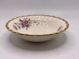 American Limoges Wild Rose 22K Gold Trim 5" Fruit Bowl - Picture 1 of 6