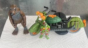 1989 Teenage Mutant Ninja Turtles Sewer Bike No Side Car & Master Splinter Rat - Picture 1 of 11