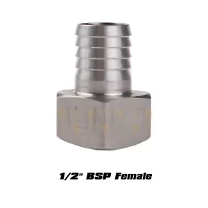 Pezón de manguera de acero inoxidable 1/2" BSP hembra -13 mm Barb Brew bomba magnética - Imagen 1 de 1