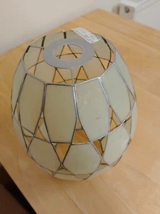 Glass effect lampshade with metal frame in good condition - Picture 1 of 9