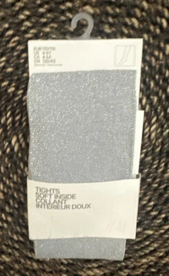 Medias H&M Metálicas Plateadas Brillantes Pies Talla 4-6Y Suave Interior Fiesta Vacaciones Foto 1 de 4