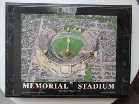 Baltimore Orioles BALTIMORE MEMORIAL STADIUM Wood Clock MLB ONLY ONE ON EBAY!! Cover