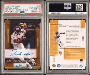 2000 U.D. Ionix Randy Moss #rm GOLD /100 Autograph PSA 10 UD Authentics Vikings - Bild 1 von 3