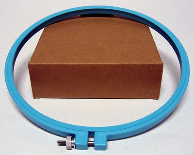 New 8" Round Light Blue Plastic Hand Embroidery Hoop  - Image 1 of 2