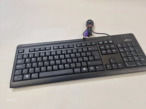 FUJITSU Standard PC Keyboard Black PS/2 Wired Model KB PC 2G Untested - Picture 1 of 7