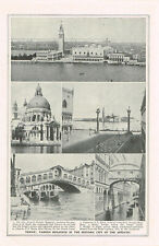Venice Famous Buildings In The Historic City Of The Adriatic 1920 Antique Print
