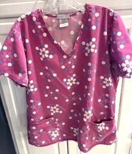 SB Scrubs Med. Top Corto SL Púrpura/Blanco 2 Bolsillos Médico Mujer-Envío Gratis - Imagen 1 de 4