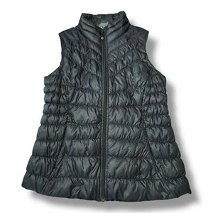 Athleta Downalicious Deluxe Vest Black Puffer Goose Down Winter Women’s Size L - Picture 1 of 10