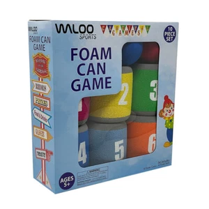 Waloo Sports NUOVO Carnival Knock EM' Down Foam Can Gioco-Indoor & Outdoor DIVERTIMENTO! - Foto 1 di 9