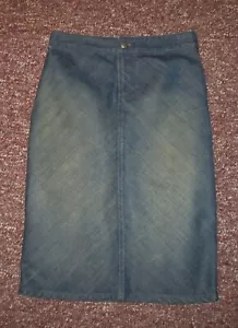 ARMANI EXCHANGE Blue Straight Denim Skirt Size P0 - Picture 1 of 3