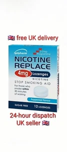 12 Nicotine Lozenges Sugar Free Replace 4mg Peppermint Flavour 3-step Programme - Picture 1 of 2