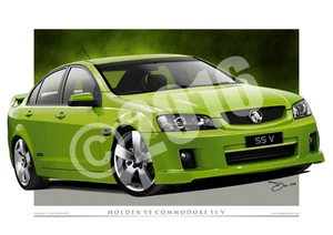 Holden VE SS Commodore Prints - VE SS Car Drawing in 10 Factory Colours - Picture 1 of 14