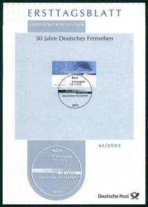 BRD ETB PRIMER DÍA HOJA 2002/42 TELEVISIÓN ALEMANA TV - Imagen 1 de 2