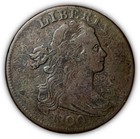 1800 Over 1798 Draped Bust Large Cent Choice Fine F+/Vf Coin, Details #6411